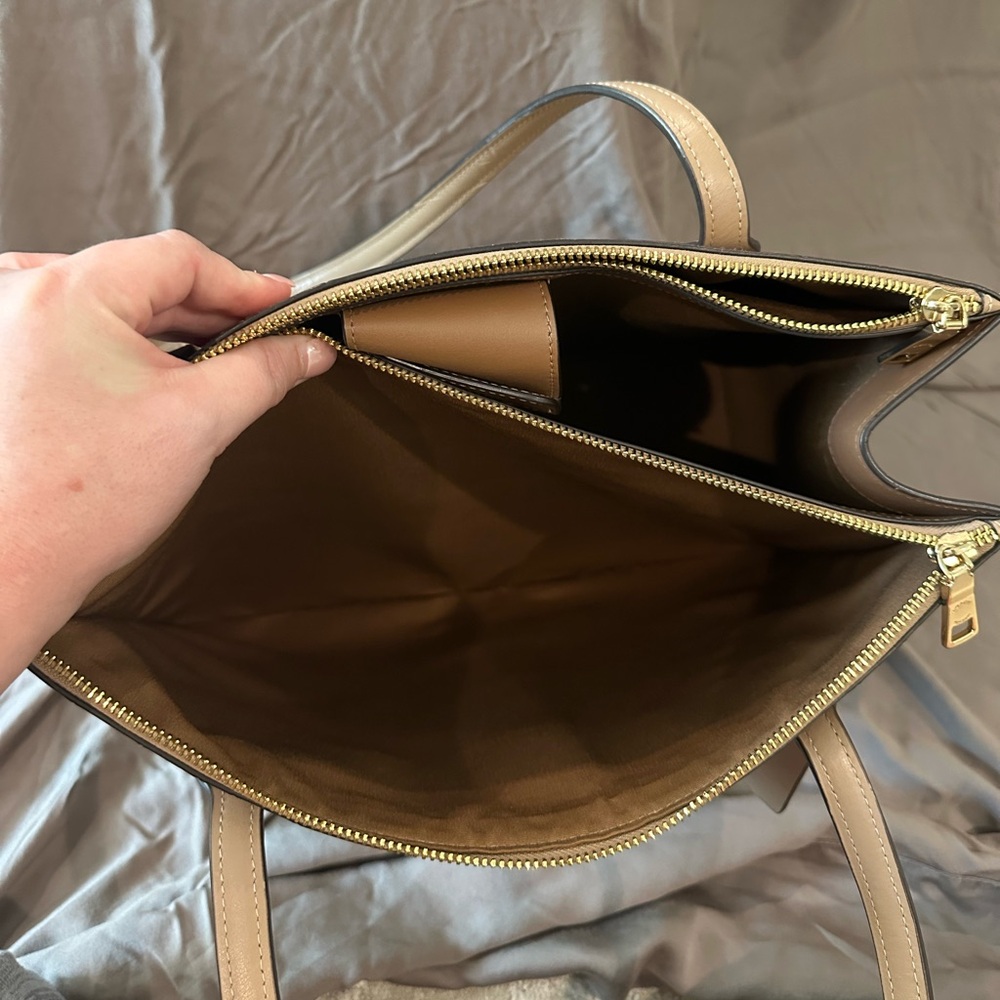 Coach Croc-Embossed Leather Bag in Beige - Picture 9 of 9